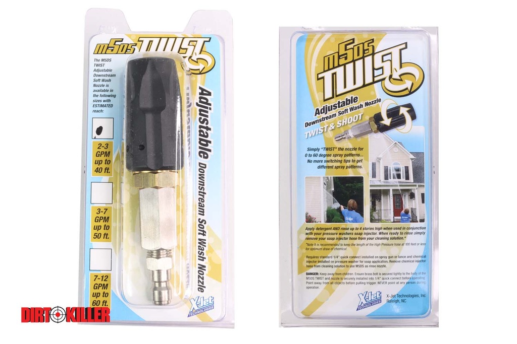 M5DS Downstream Softwash Nozzle 37GPM, XJet Dirt Killer